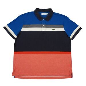 Lacoste Polo Shirt Mens 3XL FR 8 Multicolor Colorblock Striped Regular Fit